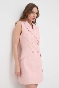 Šaty Guess CORINNE růžová barva