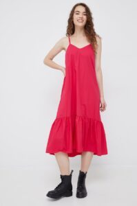 Bavlněné šaty Sisley růžová