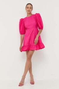 Bavlněné šaty Custommade růžová
