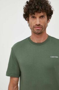 Bavlněné tričko Calvin Klein zelená