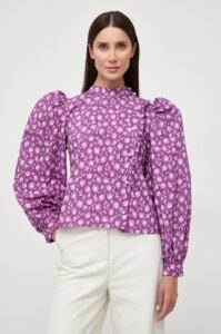Košile Custommade Deia fialová barva