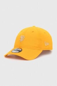 Bavlněná baseballová čepice New Era oranžová barva