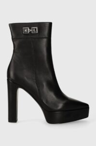 Kožené kotníkové boty Karl Lagerfeld SOIREE PLATFORM dámské