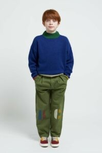 Dětské bavlněné kalhoty Bobo Choses zelená