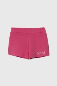 Dětské bavlněné šortky Guess růžová
