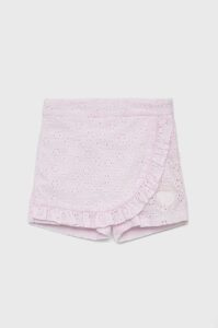 Dětské bavlněné šortky Guess růžová