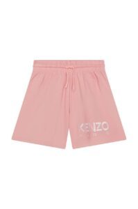 Dětské bavlněné šortky Kenzo Kids růžová barva
