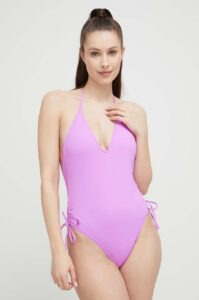 Jednodílné plavky Polo Ralph Lauren fialová