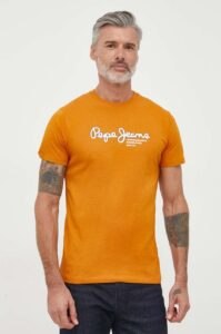 Bavlněné tričko Pepe Jeans Wido oranžová