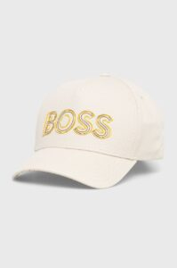 Bavlněná čepice BOSS Boss Athleisure béžová