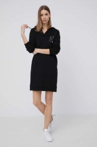Bavlněné šaty Armani Exchange černá