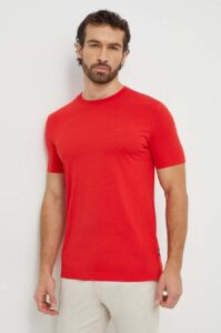 Bavlněné tričko BOSS červená