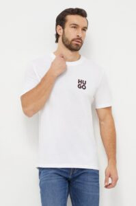 Bavlněné tričko HUGO 2-pack bílá