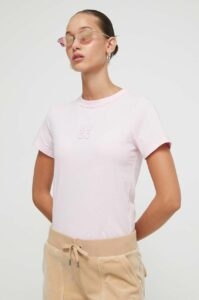 Bavlněné tričko HUGO růžová