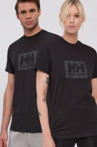 Bavlněné tričko Helly Hansen černá barva