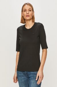 Bavlněné tričko Lacoste černá