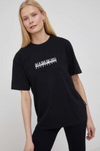 Bavlněné tričko Napapijri S-Box černá
