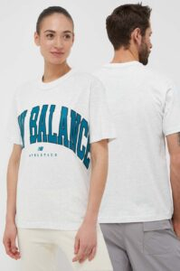 Bavlněné tričko New Balance UT31551SAH šedá