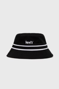 Bavlněný klobouk Levi's černá barva