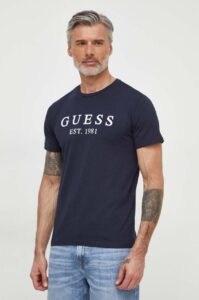 Tričko Guess tmavomodrá barva