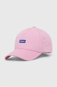 Bavlněná baseballová čepice Hugo Blue růžová