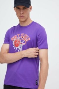 Bavlněné tričko Puma fialová barva