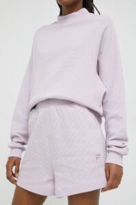 Bavlněné šortky Fila fialová barva