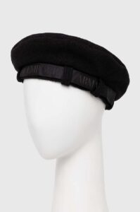 Vlněný baret Emporio Armani černá