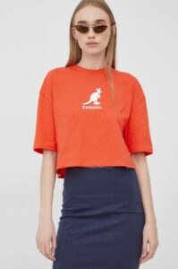 Bavlněné tričko Kangol červená