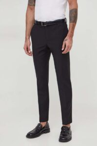 Vlněné kalhoty Calvin Klein černá