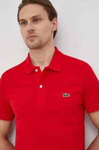 Bavlněné polo tričko Lacoste červená