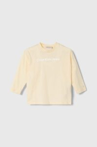 Dětská bavlněná košile s dlouhým rukávem Calvin Klein