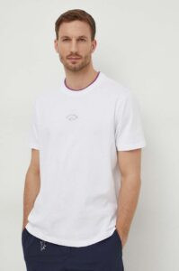Bavlněné tričko Paul&Shark bílá barva