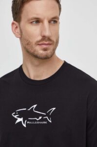 Bavlněné tričko Paul&Shark černá barva