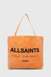 Bavlněná taška AllSaints oranžová