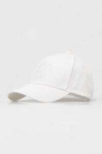 Bavlněná baseballová čepice Armani Exchange bílá barva