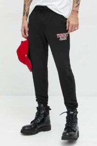 Bavlněné tepláky Tommy Jeans černá