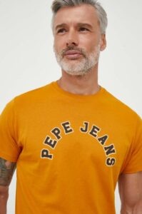 Bavlněné tričko Pepe Jeans Westend žlutá