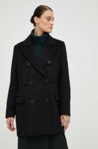 Vlněný kabát Bruuns Bazaar černá