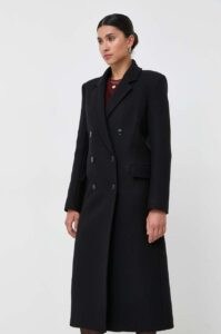 Vlněný kabát Patrizia Pepe černá