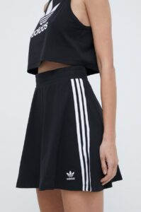 Sukně adidas Originals 3-Stripes černá barva