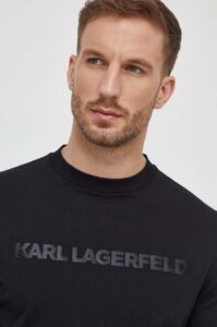 Bavlněné tričko s dlouhým rukávem Karl Lagerfeld