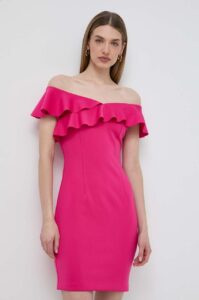 Šaty Guess SYLVIE růžová barva