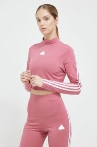 Tričko s dlouhým rukávem adidas růžová