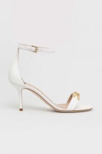 Kožené sandály Elisabetta Franchi bílá