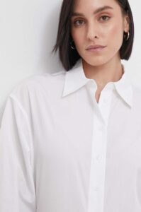 Bavlněná košile Calvin Klein bílá barva
