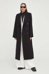 Vlněný kabát Lovechild černá barva