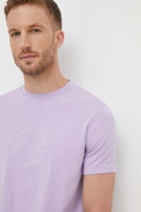Bavlněné tričko Karl Lagerfeld fialová