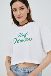 Bavlněné tričko HUF bílá