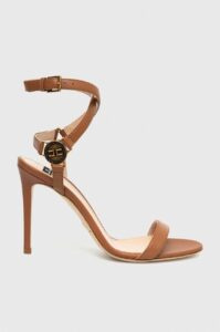 Kožené sandály Elisabetta Franchi hnědá
